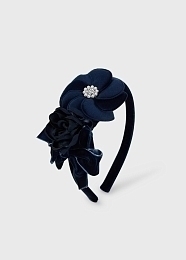 Ободок с цветами и бантом темно-синего цвета от бренда Mayoral