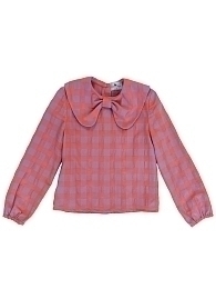Блуза в клетку кораллового цвета от бренда Raspberry Plum
