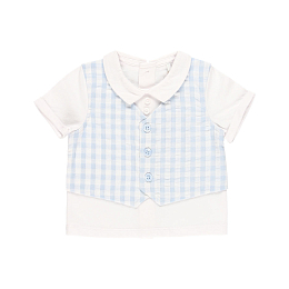 Футболка с жилеткой и шорты Sky check от бренда Boboli