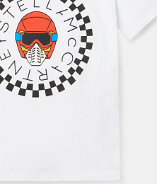 Футболка Helmet Print Logo от бренда Stella McCartney kids Белый