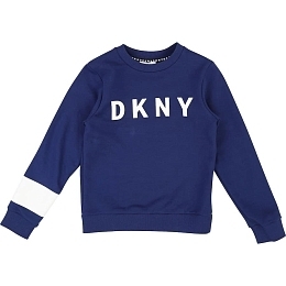 Свитшот синий с белым элементом от бренда DKNY