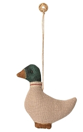 Текстильная елочная игрушка "Утка", зеленая от бренда Maileg