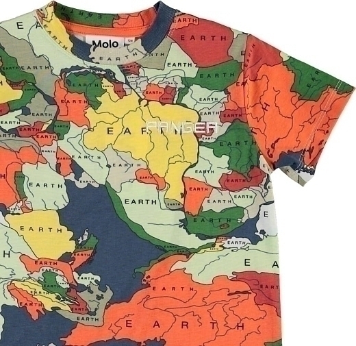 Футболка Road Pangea Map от бренда MOLO Зеленый Оранжевый Разноцветный