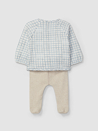 Распашонка в клетку и ползунки от бренда SNUG