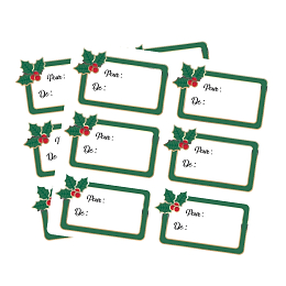 Наклейки для подарков Остролист от бренда Tim & Puce Factory