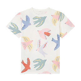 Футболка Dove Print от бренда Stella McCartney kids Молочный