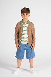 Поло трикотажное в зеленую полоску от бренда Trussardi