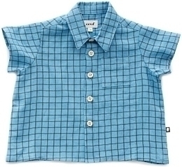 Рубашка в клетку голубого цвета от бренда Oeuf