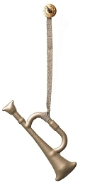 Металлическая елочная игрушка "Труба" серебристая от бренда Maileg