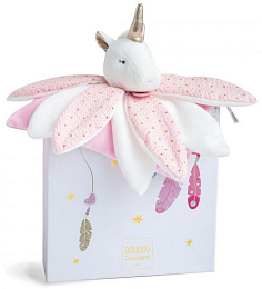 Игрушка Единорог – комфортер в подарочной коробке от бренда Doudou et Compagnie