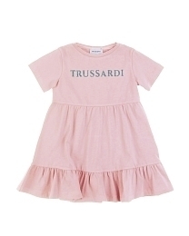 Платье розового цвета с надписью от бренда Trussardi