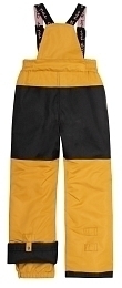 Куртка с принтом и желтые брюки на лямках от бренда Deux par deux