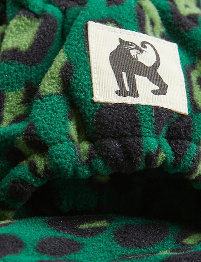 Варежки LEOPARD FLEECE GREEN от бренда Mini Rodini