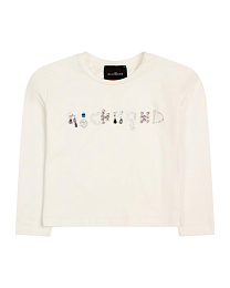 Лонгслив с надписью из страз от бренда JOHN RICHMOND