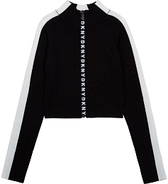 Джемпер черного цвета с лампасами от бренда DKNY
