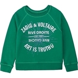 Свитшот изумрудного цвета от бренда Zadig & Voltaire