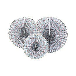 Три декоративных веера Цветы и золото от бренда Tim & Puce Factory