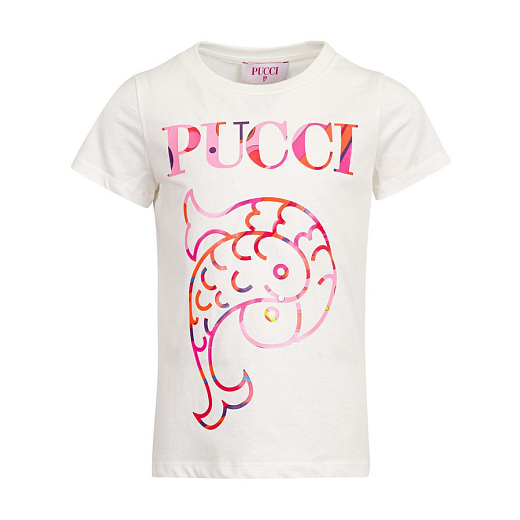 Футболка Fish MINI-ME от бренда Emilio Pucci Молочный