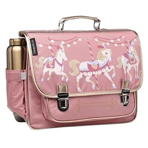 Портфель розовый с лошадками Medium от бренда Caramel et Cie