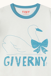 Футболка Swan with a bow от бренда Tinycottons Белый