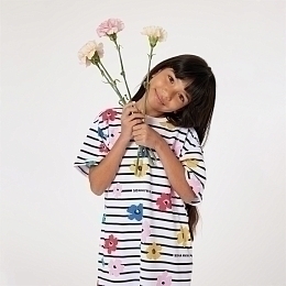 Платье полосатое с цветочным принтом от бренда SONIA RYKIEL