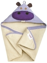 Полотенце с капюшоном Фиолетовый бегемотик от бренда 3 sprouts