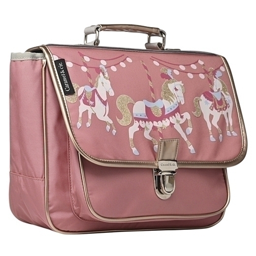 Портфель розовый с лошадками маленький Small от бренда Caramel et Cie