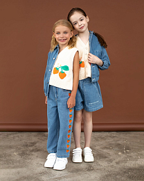 Джинсы STRAWBERRIES EMBROIDERED от бренда Tinycottons