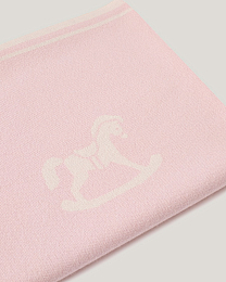 Плед розового цвета с принтом лошадки от бренда Anna Leon