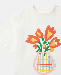 Футболка Floral Graphic от бренда Stella McCartney kids Молочный