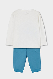 Лонгслив и карго голубого цвета от бренда Boboli