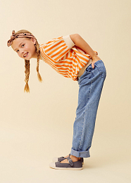 Футболка махровая Orange Stripes от бренда Sproet & Sprout Бежевый Оранжевый