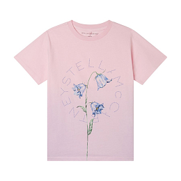 Футболка розовая с цветами от бренда Stella McCartney kids Розовый