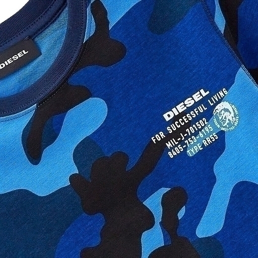 Футболка TDIEGOS BLUE в стиле милитари от бренда DIESEL Серый