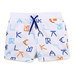 Плавательные шорты белого цвета с принтом от бренда Karl Lagerfeld Kids