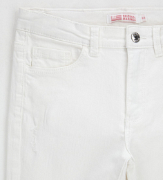 Джинсы белого цвета с бахромой от бренда Original Marines