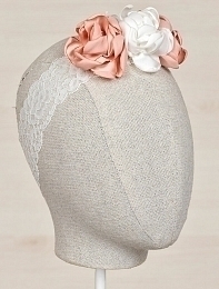 Повязка на голову с белыми и розовыми цветами от бренда Abel and Lula