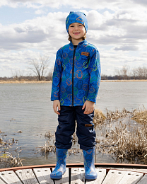 Куртка разноцветная, флисовая кофта и штаны от бренда Deux par deux