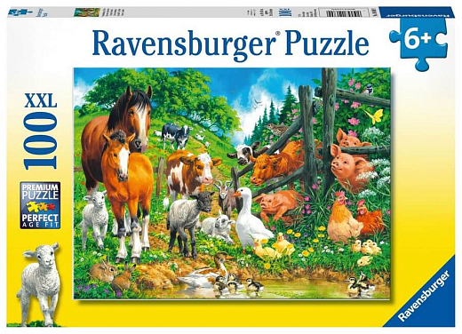 Пазл «Встреча животных», 100 эл. от бренда Ravensburger