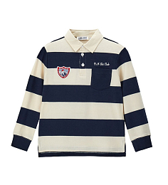 Поло молочного цвета в полоску от бренда Original Marines