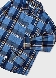 Рубашка синяя клетчатая от бренда Mayoral