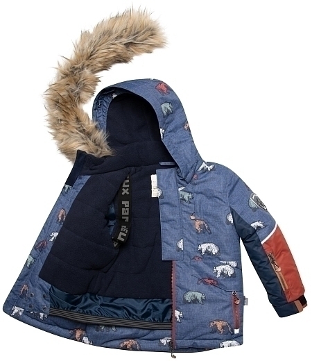 Куртка с принтом медведей и брюки на лямках от бренда Deux par deux