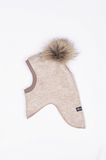 Шапка-шлем Double fur Beige от бренда Peppihat