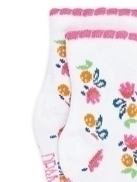Носки с цветочками бело-розовые от бренда DPAM