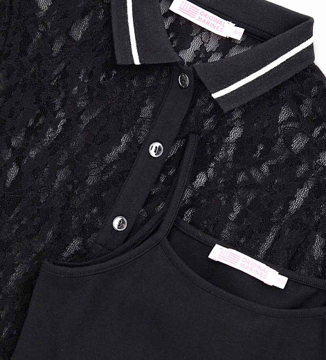 Блузка ажурная черного цвета от бренда Original Marines