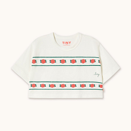 Футболка-кроп Roses от бренда Tinycottons Белый