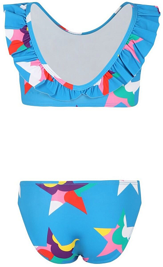Купальник синего цвета с принтом звезд от бренда Stella McCartney kids