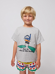 Футболка A Day At The Beach от бренда Bobo Choses Серый