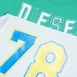 Футболка TCOUSB двухцветная от бренда DIESEL Серый Зеленый