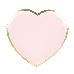 Тарелки Розовое сердце с золотом 8 шт от бренда Tim & Puce Factory